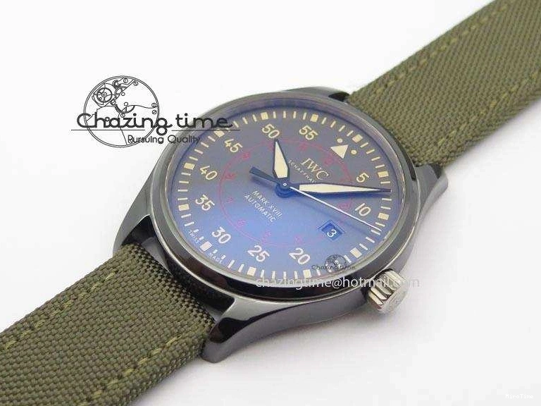 MIROTIME 0208 SunProtective MARK XVII IW324702 Real Ceramic MK Best Edition Green Dial On Green Nylon Strap A 7288
